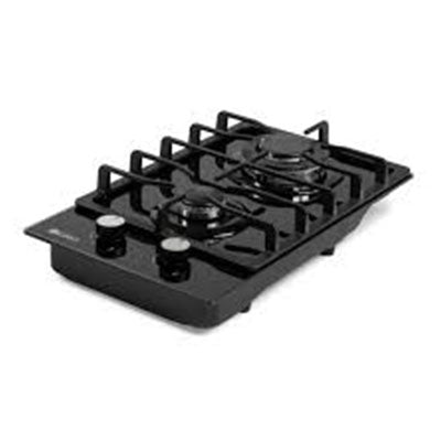 Zero 2 Burner Gas Hob Glass Black 2BURNHOB