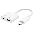 AS045 USB-C TO AUX + USB-C M-F DAC WHITE