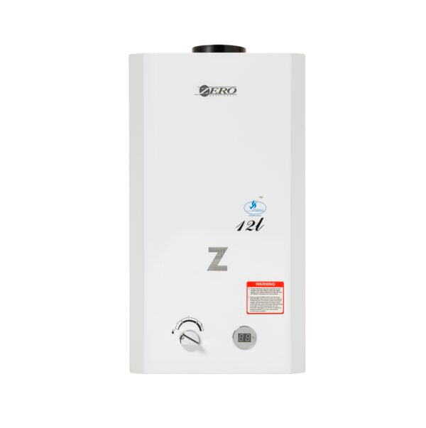 Zero 12L Low Pressure Gas Geyser And Flue (White)