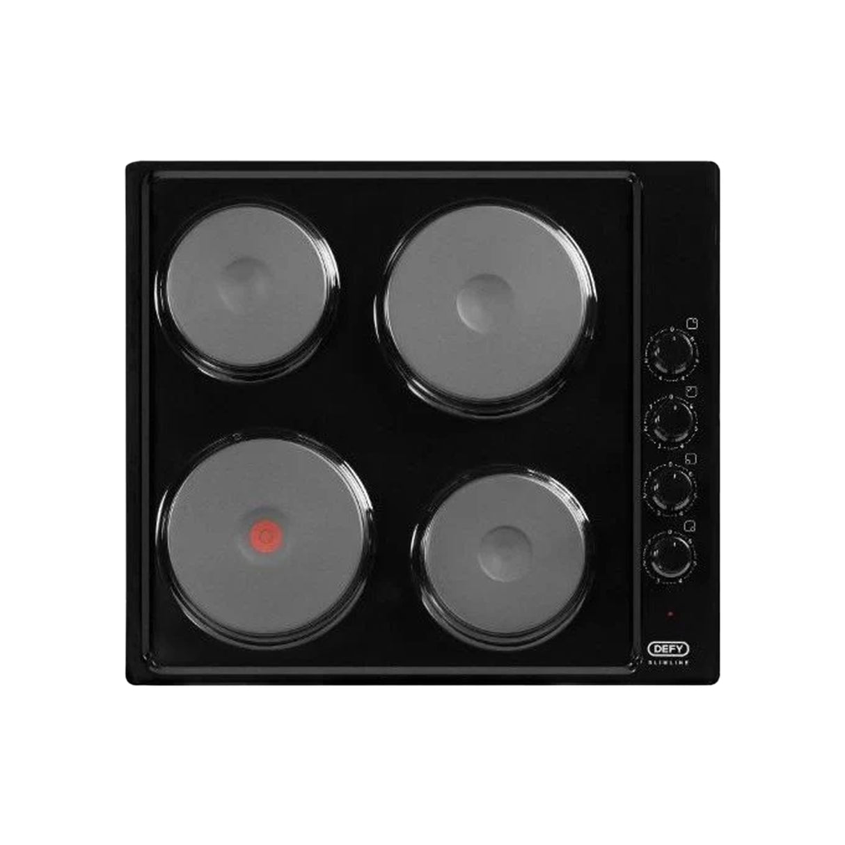 DEFY SLIMLINE SOLID HOB WITH CONTROL SWITCHES - BLACK