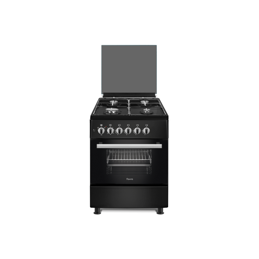 FERRE 60CM 4 GAS BURNER ELECTRIC OVEN - BLACK