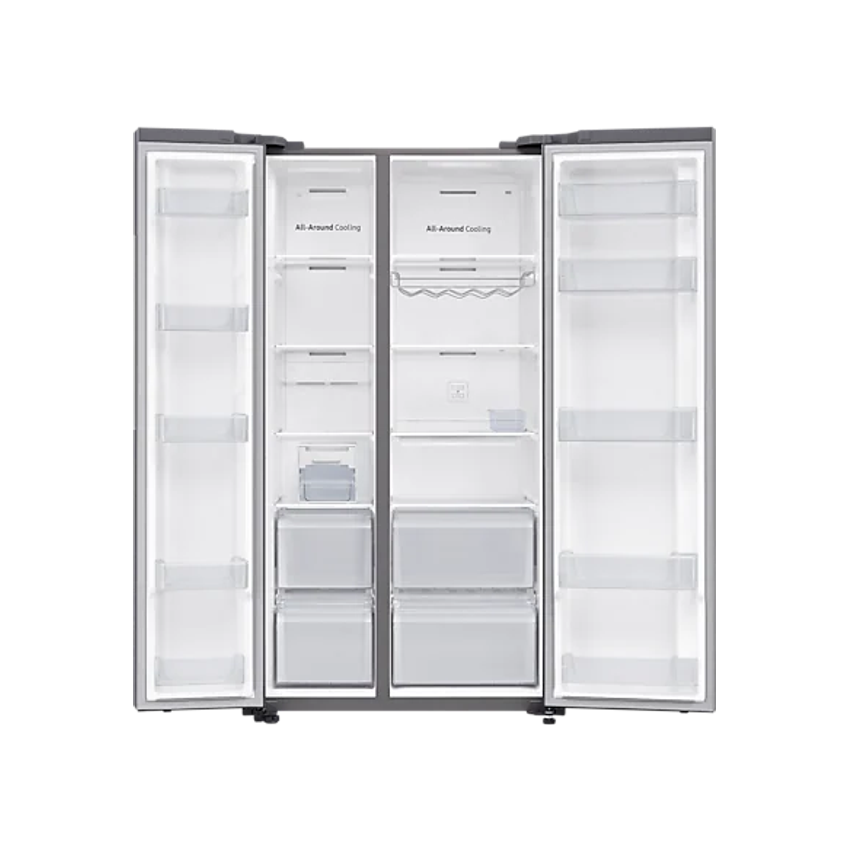 SAMSUNG 647L SIDE BY SIDE FRIDGE WITH SPACE MAX TECHNOLOGY - MATT SILVER