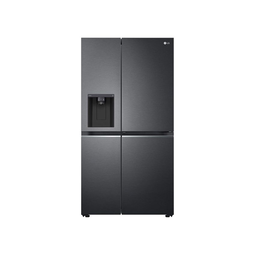 LG Side by Side Refrigerator, UvnanoTM, Door Cooling, Multi AirFlow,  Smart ThinQ, Matte Black Steel