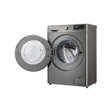 LG 9KG FRONT LOADER WASHER WITH AI DD & STEAM IN PLATINUM SILVER