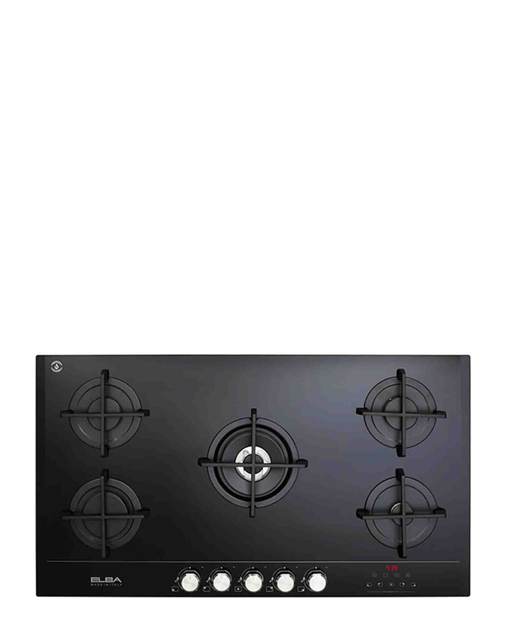 ELBA ELIO 90CM 5 BURNER GLASS ON GLASS SMART HOB-