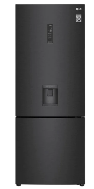 LG 446L, BOTTOM FREEZER, INVERTER LINEAR COMPRESSOR - BLACK-Code : GC-F569NQHM.AMCQESA