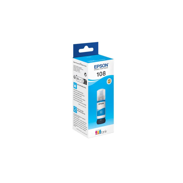 Epson 108 Ink Bottle Cyan EcoTank Original 70ml Single-pack C13T09C24A