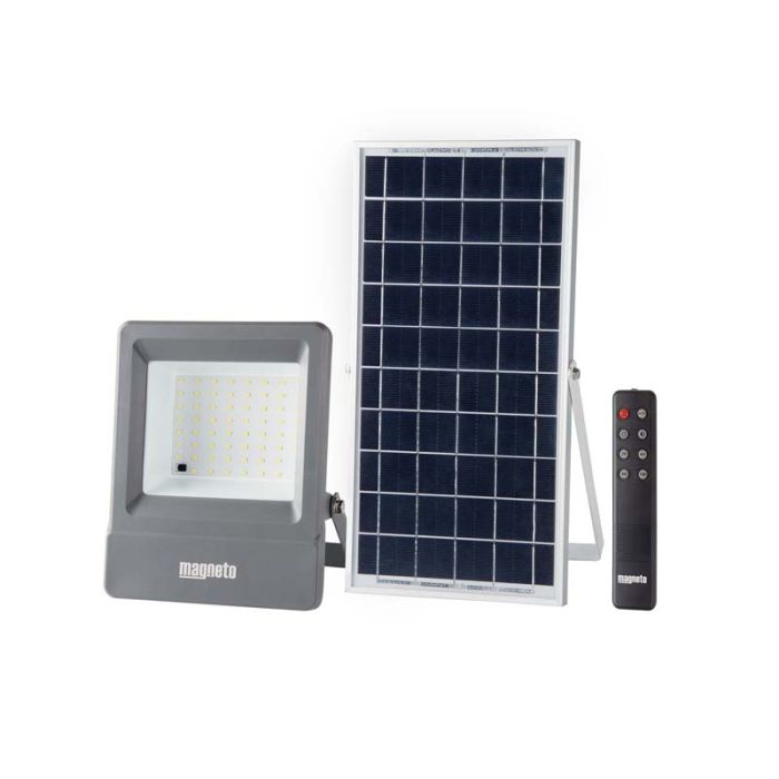 Magneto 80W Solar Powered Security Light with Remote Control - Grey