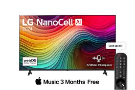 55 Inch LG NanoCell NANO80 4K Smart TV AI Magic remote HDR10 webOS24 2024