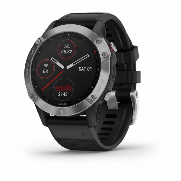 GARMIN FENIX 6 - SILVER WITH BLACK BAND