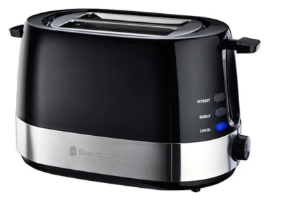 RUSSELL HOBBS 2 SLICE TOASTER - GLOSS BLACK