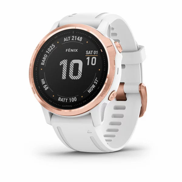GARMIN FENIX 6S - PRO AND SAPPHIRE EDITIONS PRO - ROSE GOLD-TONE WITH WHITE BAND 010-02159-12